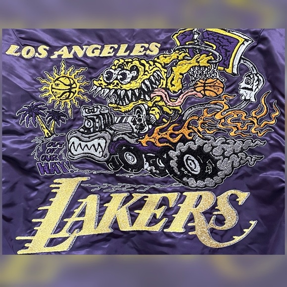 Brain Dead X NBA Los Angeles Lakers Fligth Purple Jacket Men’s Size M - Picture 12 of 12
